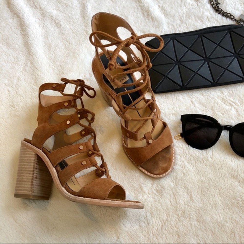 Dolce Vita Lace Up Suede Sandals